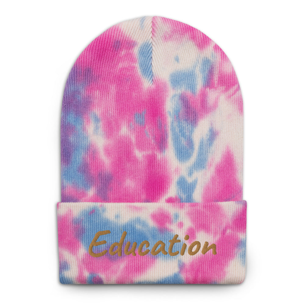 Education In Copper Embroidery on Tie-Dye Beanie