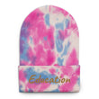 Education In Copper Embroidery on Tie-Dye Beanie