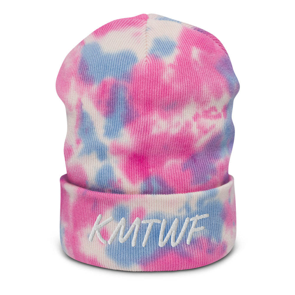 KMTWF In Pearl Embroidery on Tie-Dye Beanie