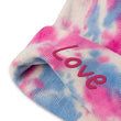 Love In Star Rose Quartz Embroidery on Tie-Dye Beanie