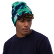 Money & Wealth In Silver Embroidery on Tie-Dye Beanie