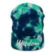 Wisdom In Marble Embroidery on Tie-Dye Beanie