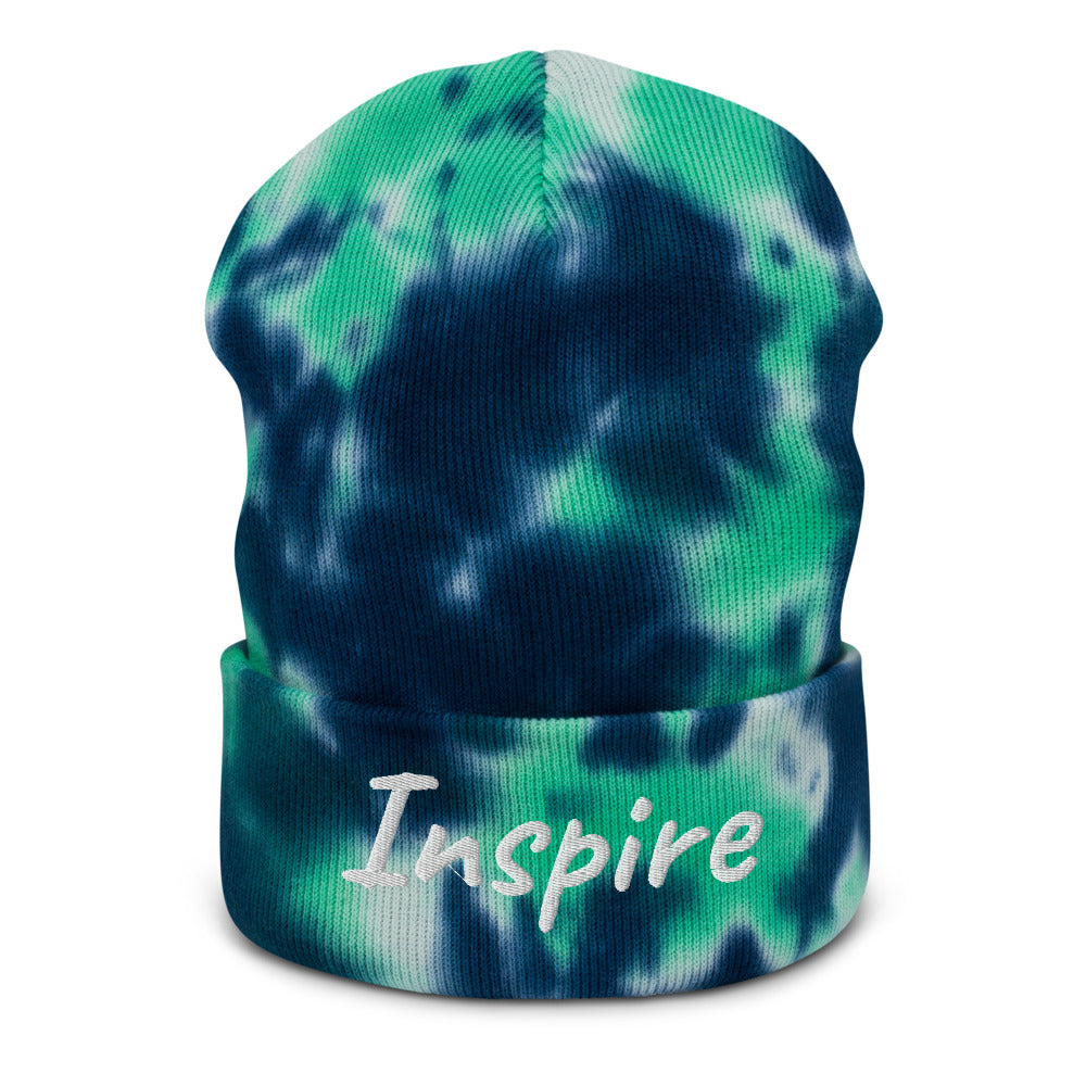 Inspire In Diamond Embroidery on Tie-Dye Beanie