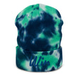 Win In Sapphire Embroidery on Tie-Dye Beanie