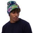 Perseverance In Gold Embroidery on Tie-Dye Beanie