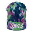 5813 In Pearl Embroidery on Tie-Dye Beanie