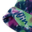 Win In Sapphire Embroidery on Tie-Dye Beanie