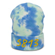 5813 In Gold Embroidery on Tie-Dye Beanie