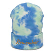 Remember In Celluloid Embroidery on Tie-Dye Beanie