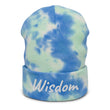 Wisdom In Marble Embroidery on Tie-Dye Beanie