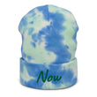 Now In Emerald Embroidery on Tie-Dye Beanie