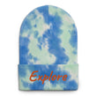 Explore In Amber Embroidery on Tie-Dye Beanie