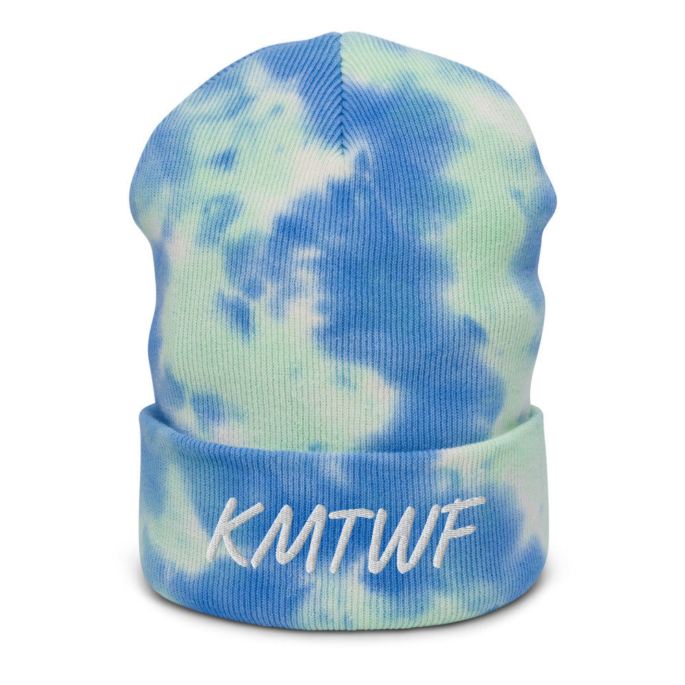 KMTWF In Pearl Embroidery on Tie-Dye Beanie