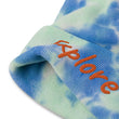 Explore In Amber Embroidery on Tie-Dye Beanie