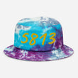 5813 In Gold Embroidery on Tie-Dye Bucket Hat