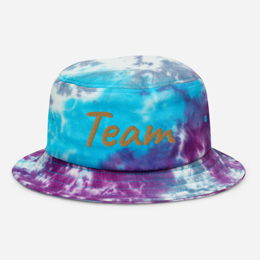 Team In Celluloid Embroidery on Tie-Dye Bucket Hat