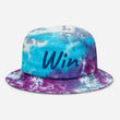 Win In Sapphire Embroidery on Tie-Dye Bucket Hat