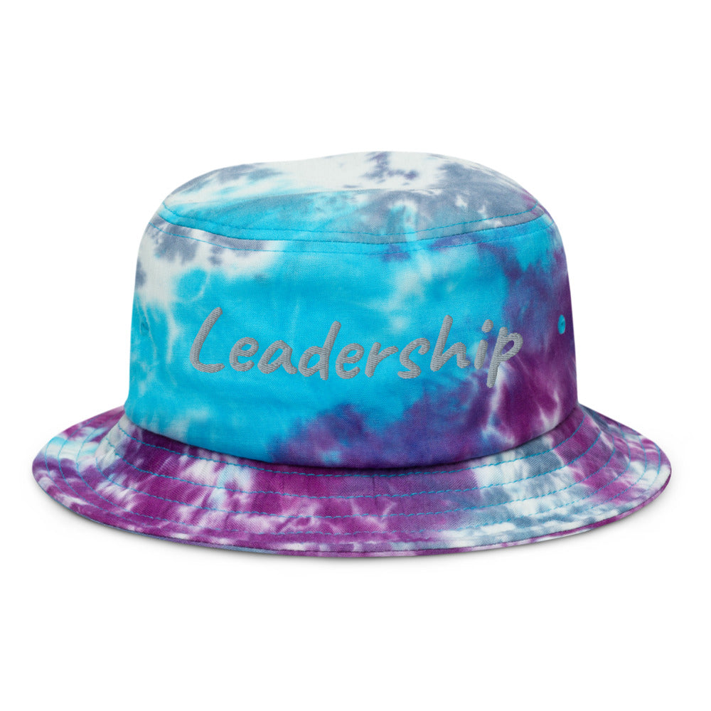 Leadership In Silver Embroidery on Tie-Dye Bucket Hat