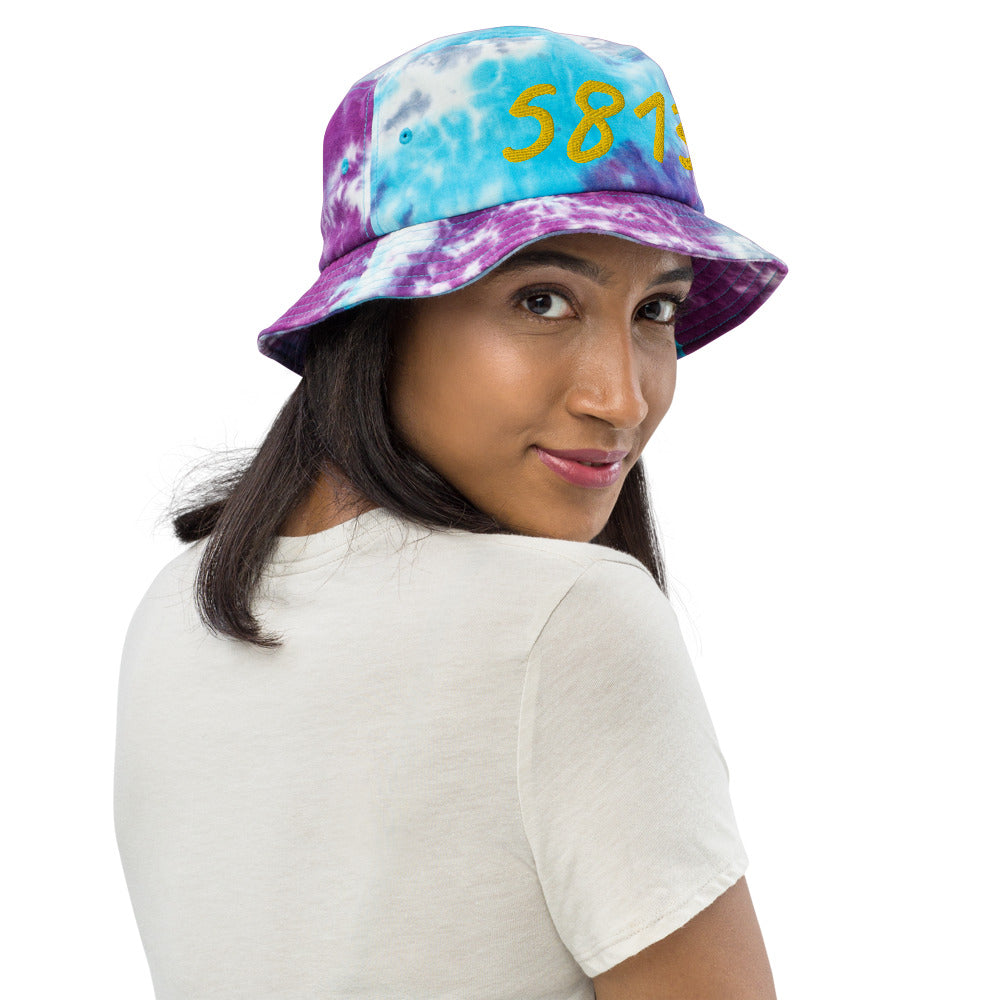 5813 In Gold Embroidery on Tie-Dye Bucket Hat