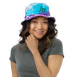 Joy In Emerald Embroidery on Tie-Dye Bucket Hat