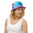 Win In Sapphire Embroidery on Tie-Dye Bucket Hat