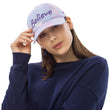 Believe In Amethyst Embroidery on Tie-Dye Hat