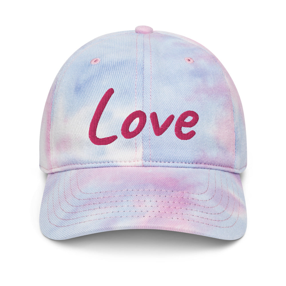 Love In Star Rose Quartz Embroidery on Tie-Dye Hat