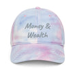 Money & Wealth In Silver Embroidery on Tie-Dye Hat