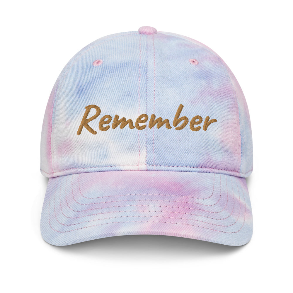 Remember In Celluloid Embroidery on Tie-Dye Hat