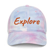 Explore In Amber Embroidery on Tie-Dye Hat