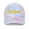 Optimist In Gold Embroidery on Tie-Dye Hat