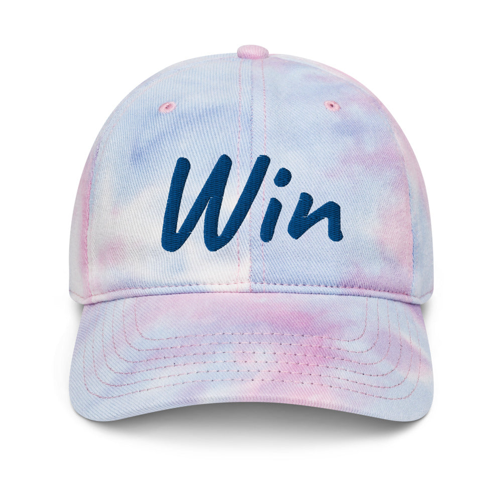 Win In Sapphire Embroidery on Tie-Dye Hat