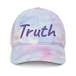 Truth In Amethyst Embroidery on Tie-Dye Hat