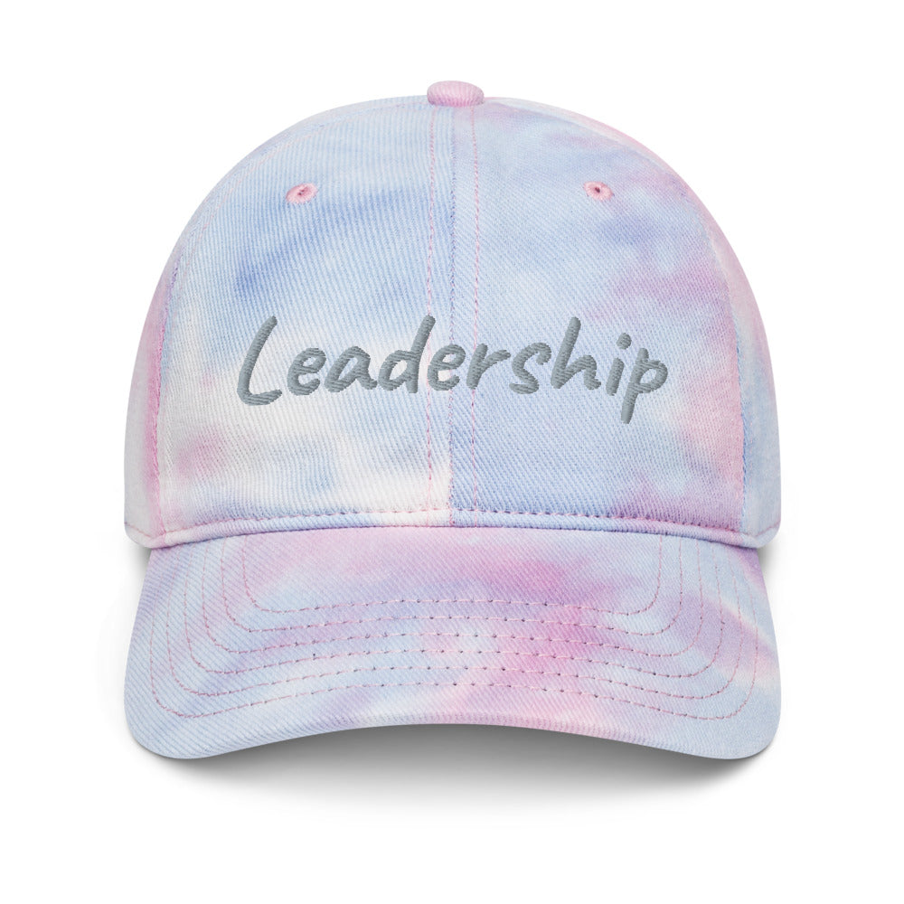 Leadership In Silver Embroidery on Tie-Dye Hat