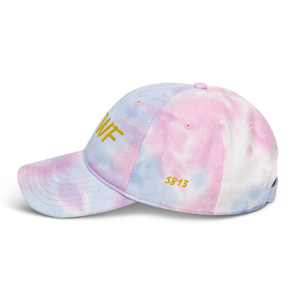 KMTWF In Gold Embroidery on Tie-Dye Hat