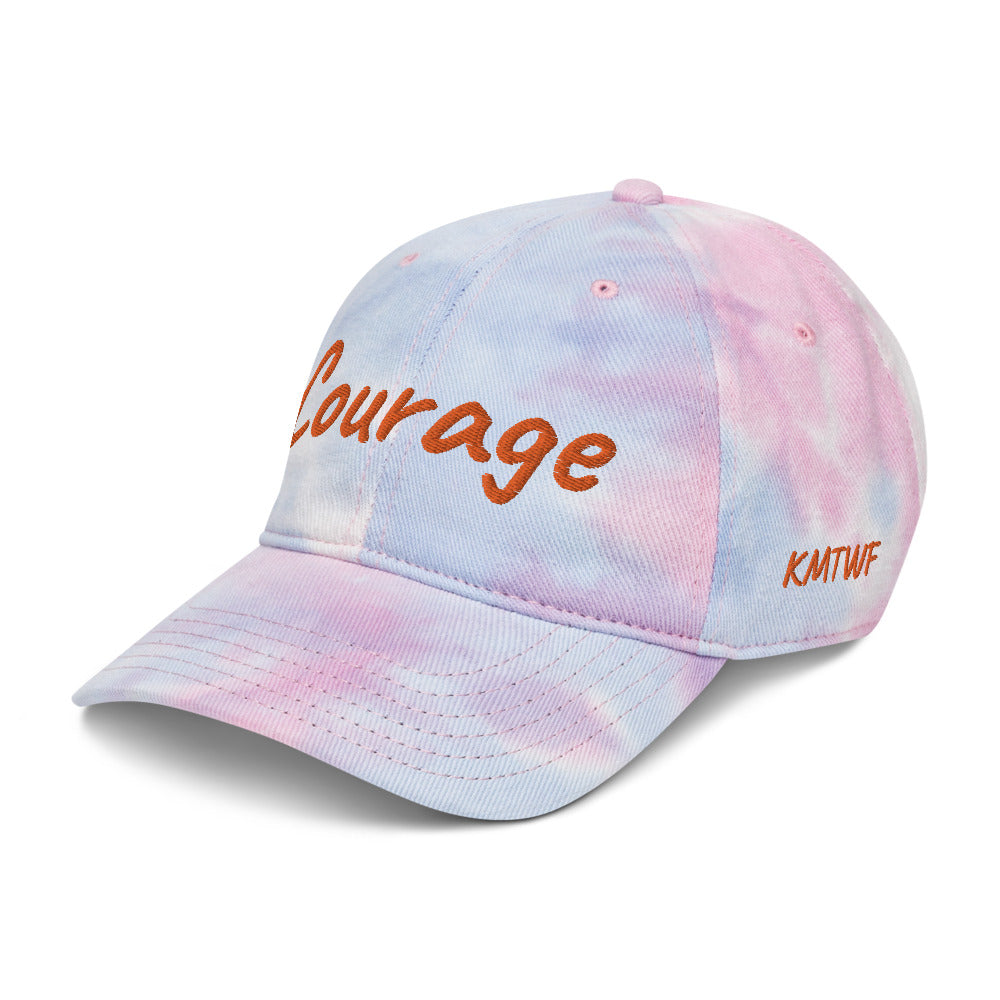 Courage In Amber Embroidery on Tie-Dye Hat