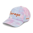 Courage In Amber Embroidery on Tie-Dye Hat