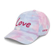 Love In Star Rose Quartz Embroidery on Tie-Dye Hat