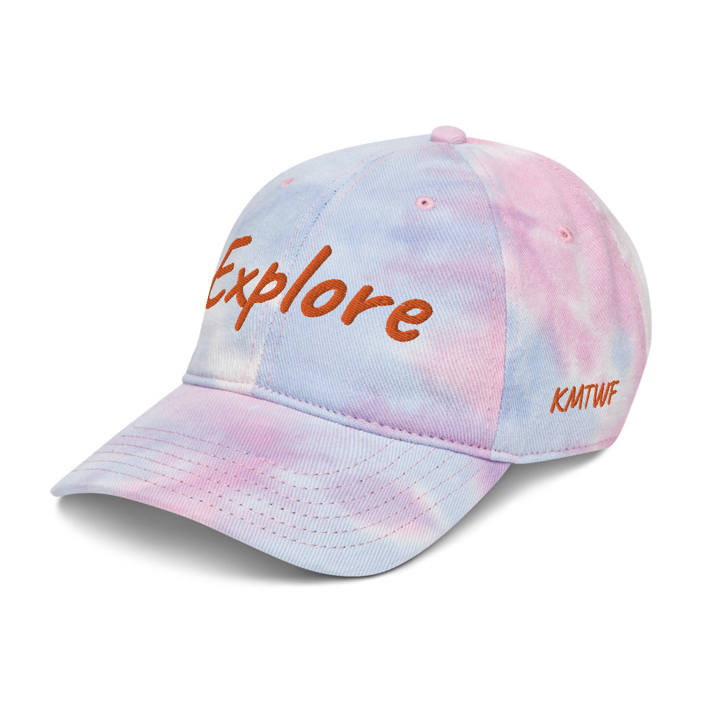 Explore In Amber Embroidery on Tie-Dye Hat