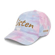 Listen In Copper Embroidery on Tie-Dye Hat