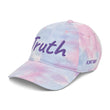 Truth In Amethyst Embroidery on Tie-Dye Hat