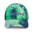 Believe In Amethyst Embroidery on Tie-Dye Hat