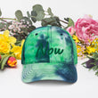 Now In Emerald Embroidery on Tie-Dye Hat