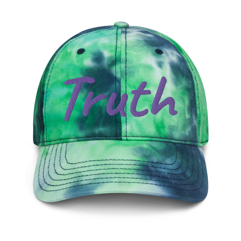 Truth In Amethyst Embroidery on Tie-Dye Hat