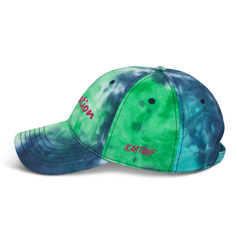 Motivation In Star Rose Quartz Embroidery on Tie-Dye Hat