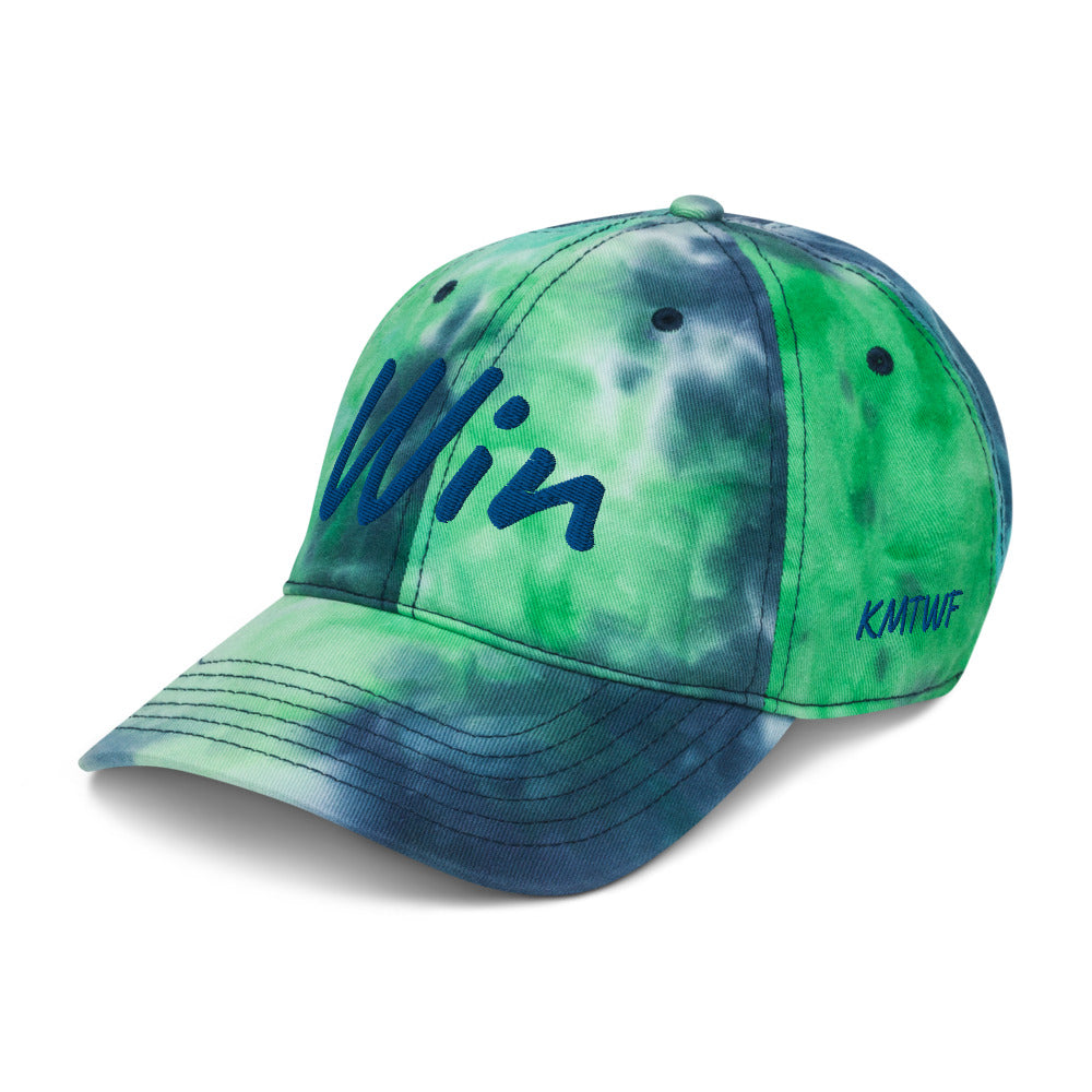 Win In Sapphire Embroidery on Tie-Dye Hat