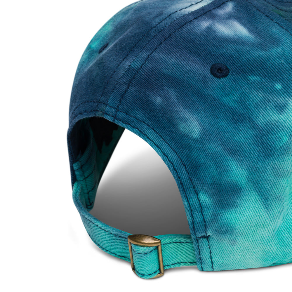 Now In Emerald Embroidery on Tie-Dye Hat