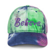 Believe In Amethyst Embroidery on Tie-Dye Hat