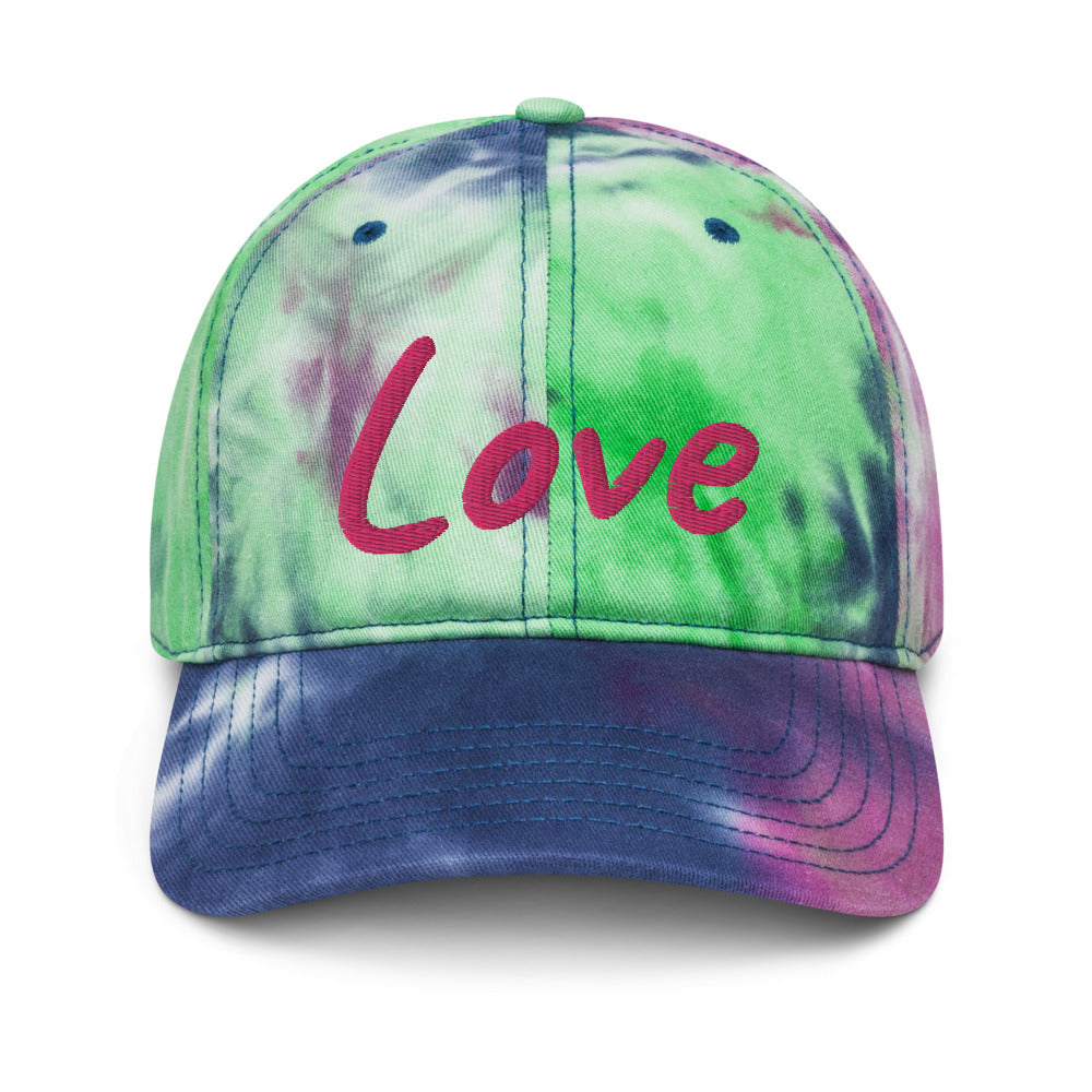 Love In Star Rose Quartz Embroidery on Tie-Dye Hat