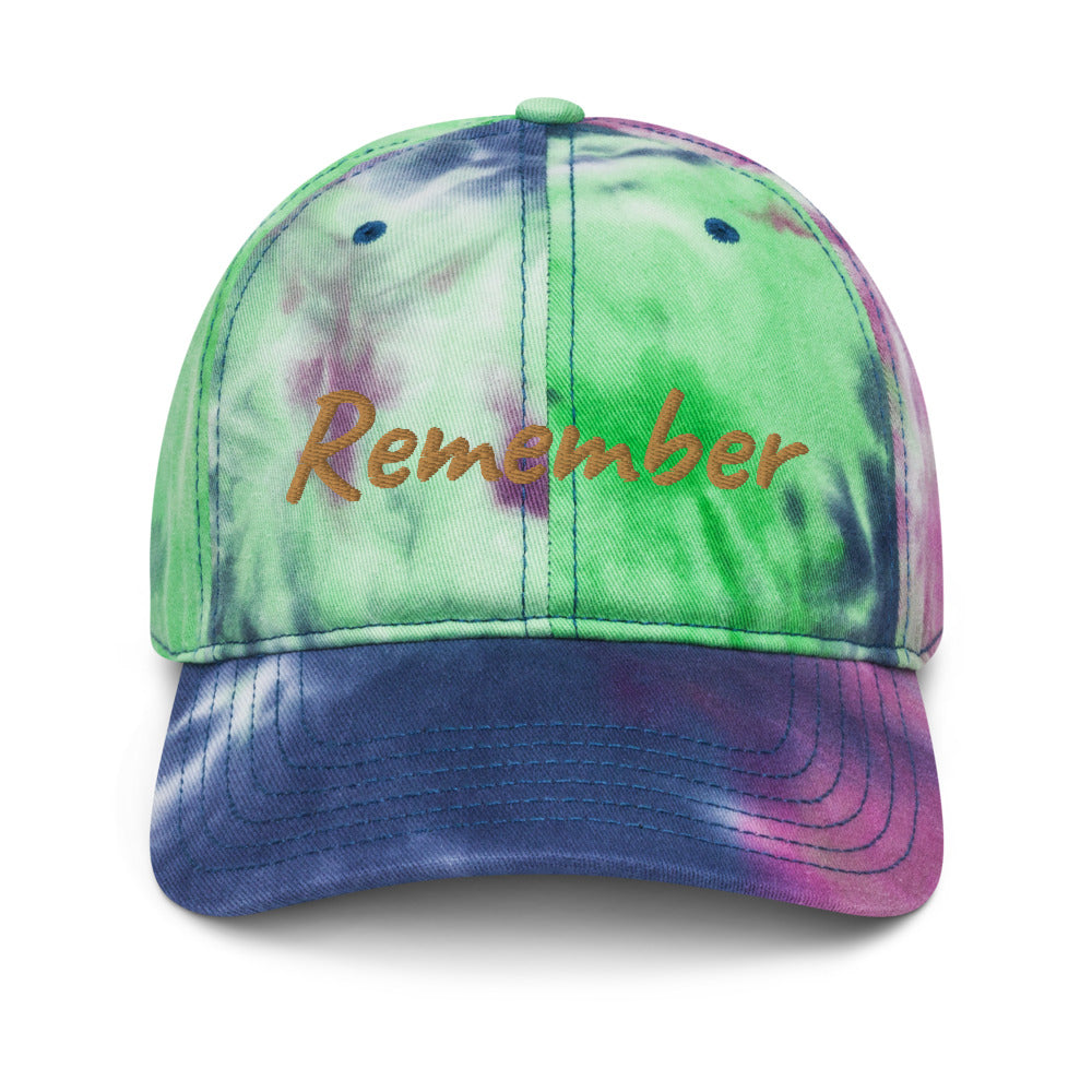 Remember In Celluloid Embroidery on Tie-Dye Hat